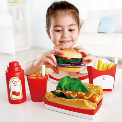 Image showing  Kitchen Food Playset: Fast Food - 27 pc. - Kid's Wooden Kitchen Toy