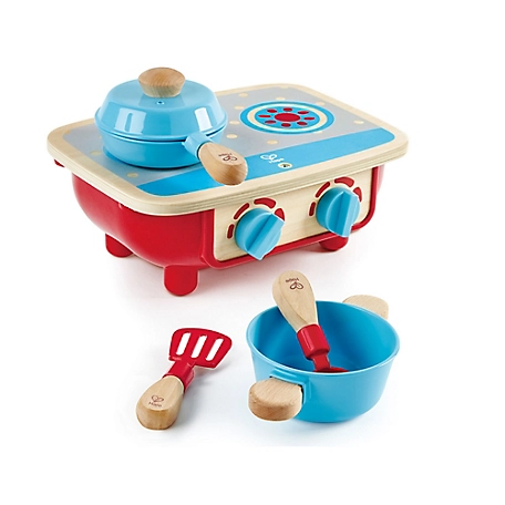 Hape Toddler Kitchen Set - 6 pc. - Kid's Wooden 6 pc. Cooking Set