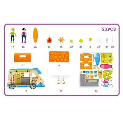 Image showing 5 th Hape Adventure Van - Playset with Action Figures & Accessories, Children Ages 3+