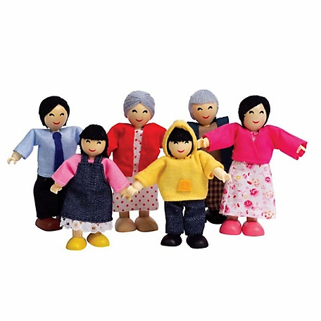 Hape Happy Family Dollhouse Set: Asian - 6 Dolls - Ages 3+