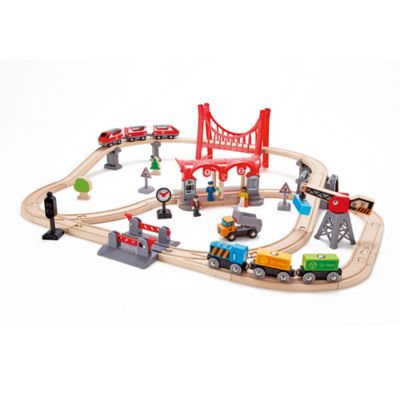 Busy city rail store set hape