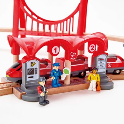 Image showing  Busy City Wooden Train Rail Set, 51 pc., Ages 3+