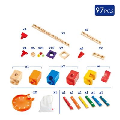 Image showing  Quadrilla Wooden Marble Run Construction: Music Motion - Ages 4+