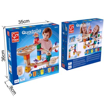 Image showing  Quadrilla Wooden Marble Run Construction: Race To The Finish - Ages 4+