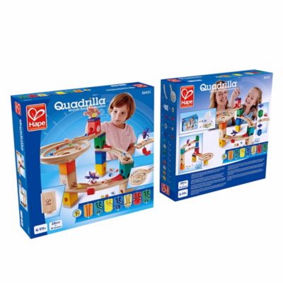 Image showing 5 th Hape Quadrilla Wooden Marble Run Construction: Race To The Finish - Ages 4+