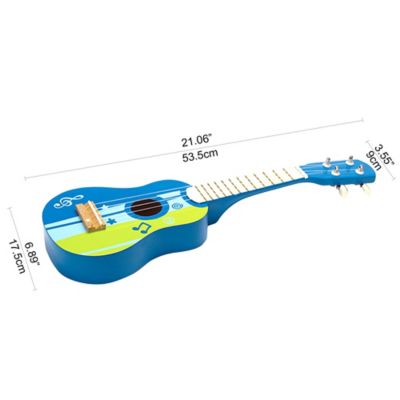 Image showing  Kid's Wooden Toy Ukulele - 21 in. Musical Instrument, Blue/Green