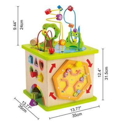 Image showing  Country Critters 5-Sided Play Cube - Wooden Learning Puzzle Toy