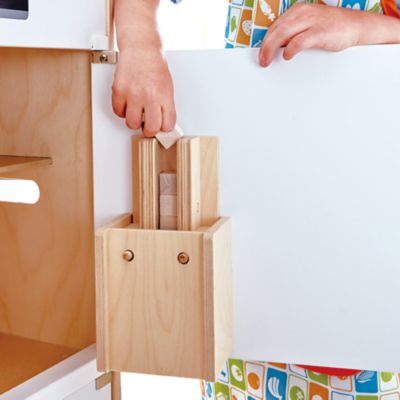 Image showing  White Gourmet Kitchen: Fridge-Freezer - Kid's Wooden Cabinet Style Toy