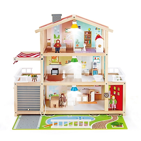 Hape Doll Family Mansion - Kid's Wooden Dollhouse, Children Ages 3+