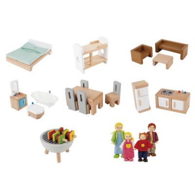 Image showing  Doll Family Mansion Kid's Wooden Dollhouse, Ages 3+
