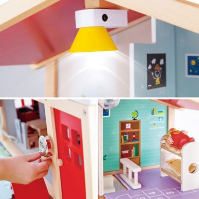 Image showing  Doll Family Mansion Kid's Wooden Dollhouse, Ages 3+