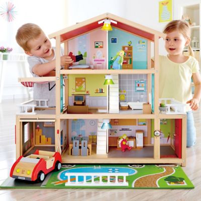 Image showing 5 th Hape Doll Family Mansion Kid's Wooden Dollhouse, Ages 3+