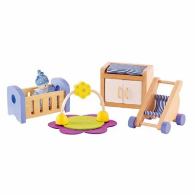 Image showing  Wooden Dollhouse Furniture Baby's Room Set - Ages 3+