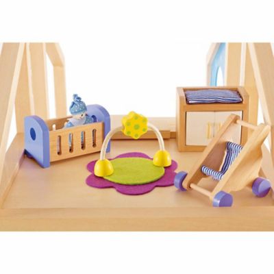 Image showing  Wooden Dollhouse Furniture Baby's Room Set - Ages 3+