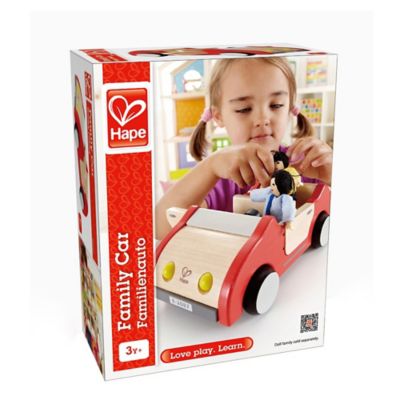 Image showing  Dollhouse Family Car - Red - Kids Wooden Car Toy, Ages 3+