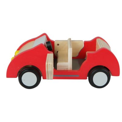 Image showing  Dollhouse Family Car - Red - Kids Wooden Car Toy, Ages 3+