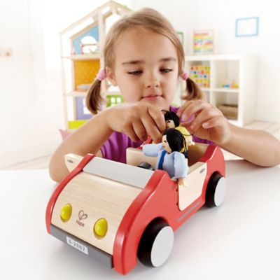 Image showing 5 th Hape Dollhouse Family Car - Red - Kids Wooden Car Toy, Ages 3+