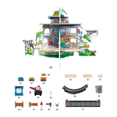 Image showing  Railway Mighty Mountain Mine Set - Kids Wooden Train Set, Ages 3+