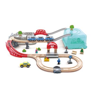 Hape Wooden Train Bucket Set: City Train - 48 pc., Ages 3+