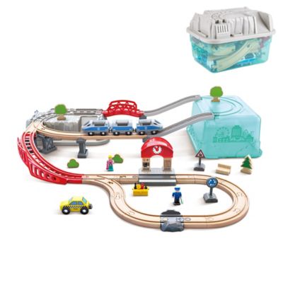 Image showing  Wooden Train Bucket Set City Train - 48 pc., Ages 3+