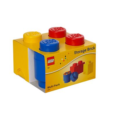 Image showing  Storage Brick Multi-Pack 3 Piece, Bright Red, Bright Blue, and Bright Yellow