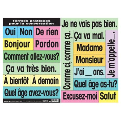 Image showing  French Educational & Language Teaching Vocabulary Card Phrase Posters