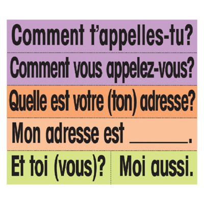 Image showing  French Educational & Language Teaching Vocabulary Card Phrase Posters