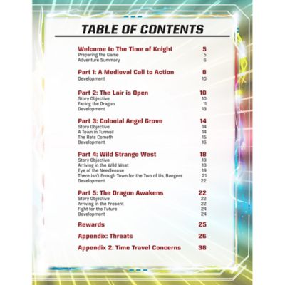 Image showing  Power Rangers Roleplaying Game A Time of Knight Adventure