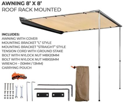 Image showing  Terravore Roof Rack Mounted Awning, 8.2 ft. x 8.2 ft.
