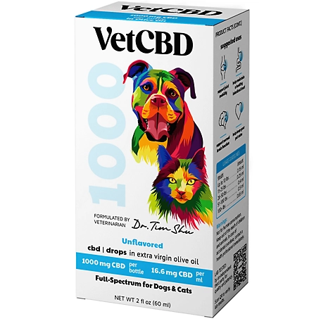 VetCBD Full Spectrum CBD Tincture for Dogs and Cats, 1,000 mg, 2 oz.