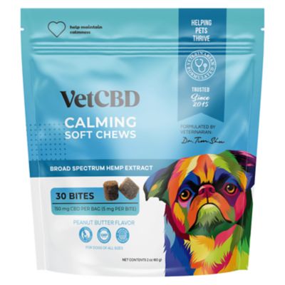 VetCBD Calming CBD Soft Chew for Dogs, 150 mg, 30 ct. I recently tried these calming chews for my dog and was pleasantly surprised by the positive results