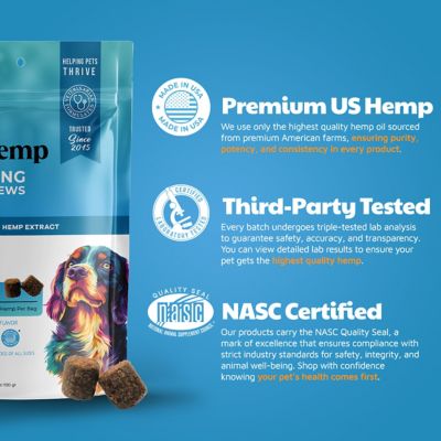 Image showing  Calming Hemp Soft Chewable Supplements for Dogs, 300 mg, 60 ct.
