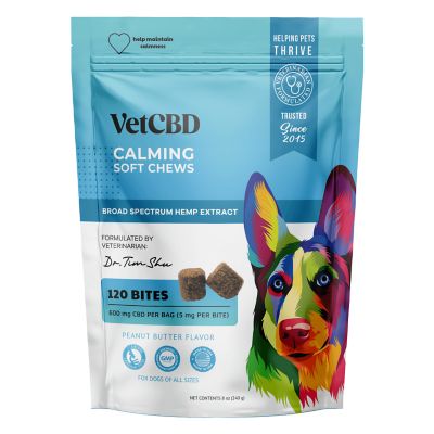 VetCBD Calming CBD Soft Chewable Supplements for Dogs, 600 mg, 120 ct.