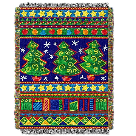 Northwest Tree Festivity Holiday Tapestry Throw