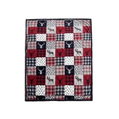 Northwest Patchwork Lodge Silk Touch Sherpa Throw