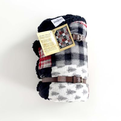 Image showing  Patchwork Lodge Silk Touch Sherpa Throw