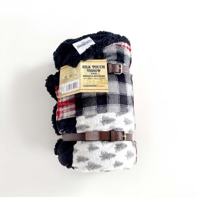 Image showing  Patchwork Lodge Silk Touch Sherpa Throw