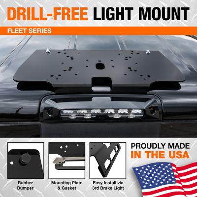 Image showing  Fleet Series Drill-Free Light Bar Cab Mount for GMC/Chevy 1500-3500 Work Cab, Non Spoiler Models (2020+)