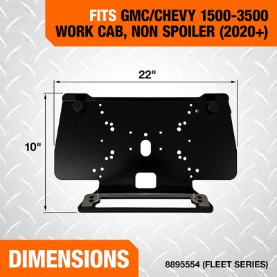 Image showing  Fleet Series Drill-Free Light Bar Cab Mount for GMC/Chevy 1500-3500 Work Cab, Non Spoiler Models (2020+)