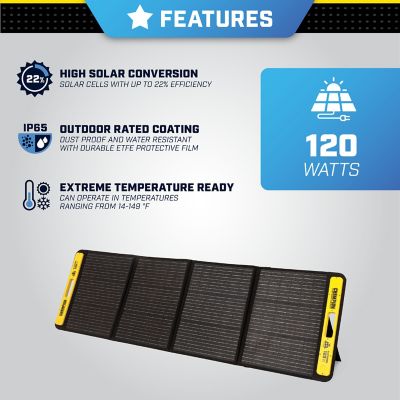 Image showing  120-Watt Portable Foldable Solar Panels with Extension Cable and Kickstand