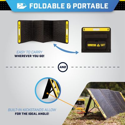 Image showing  120-Watt Portable Foldable Solar Panels with Extension Cable and Kickstand