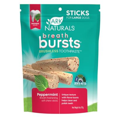 Ark Naturals Breath Bursts Peppermint Sticks Dog Dental Treats, 6 oz.