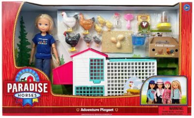 Paradise Horses 10 in. Doll And Chicken Coop Set