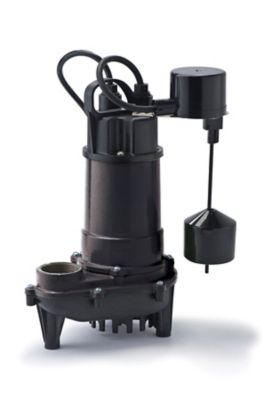 Image showing  1/2 HP 115V Electric Cast Iron/Thermoplastic Sump Pump with Vertical Switch, 5,100 GPH