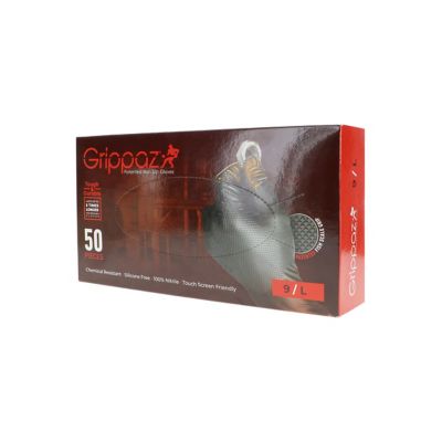 Image showing  Men's Extended Use Ambidextrous Nitrile Work Gloves with Textured Fish Scale Grip, 6 mL, 75-Pack