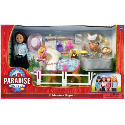 Paradise Horses 10 in. Doll And Foal Playset