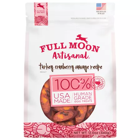 Full Moon Artisan Cranberry Sausage and Turkey Flavored Dog Treats 12 oz. Dog Dental Treats & Chews