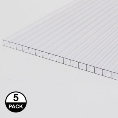 Polymershapes 24 in. x 48 in. x 0.236 in. Clear Multiwall Polycarbonate Sheet (5 pack)