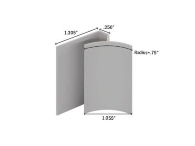 Image showing  96 in. x 1.305 in. x 0.250 in. White Plastic Inside Corner Cove Molding
