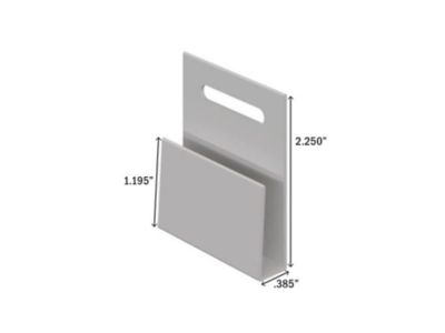 Image showing  96 in. x 2.25 in. x 0.385 in. White Plastic Edge Cap J Trim Molding